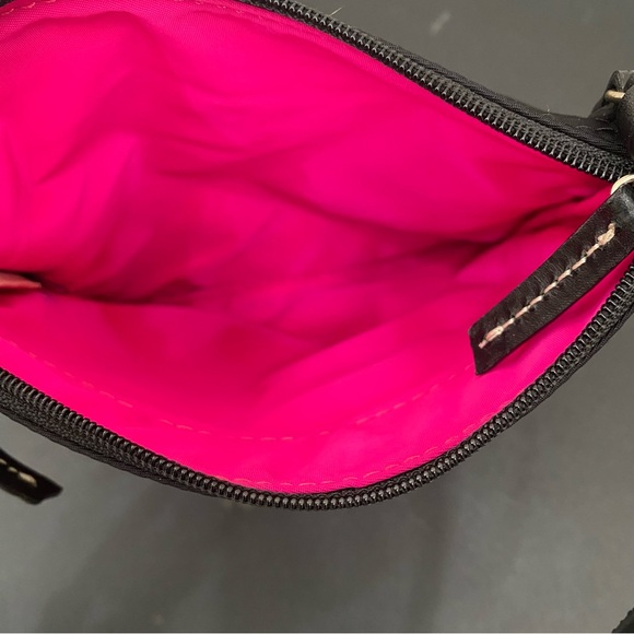 DOONEY & BOURKE North South Triple Zip Black Nylon Embroidered Duck Crossbody - Picture 13 of 15